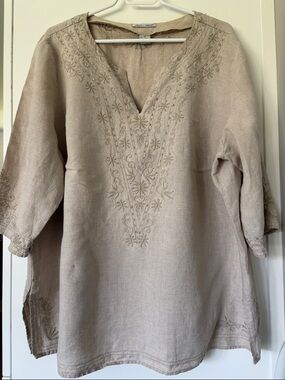 Edward Woman plus size  linen top